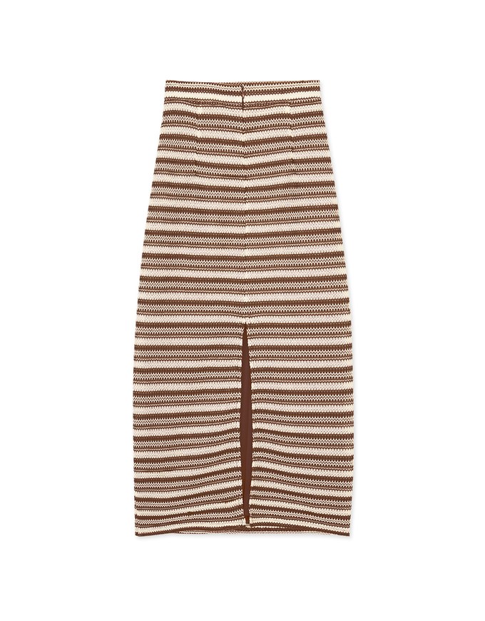 Vintage Knit Striped Maxi Maxi Long Skirts