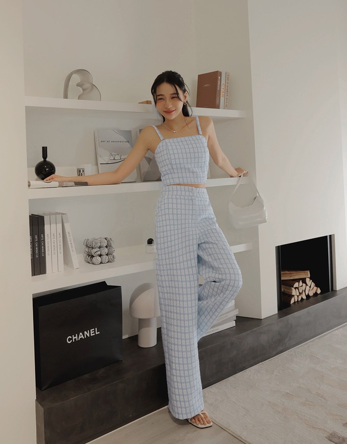 Bohemian Boho Style Tweed High Waisted Wide Pants Culottes