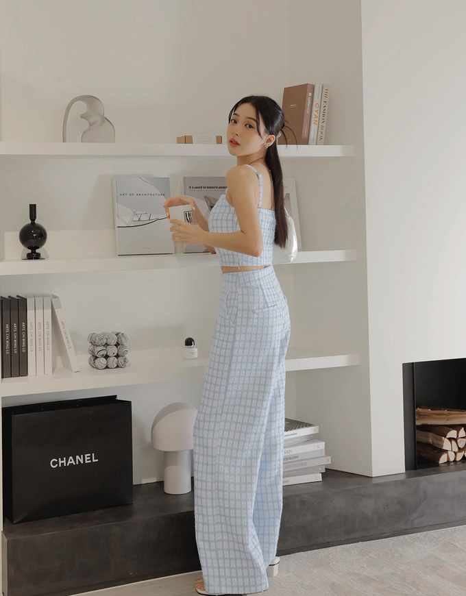 Bohemian Boho Style Tweed High Waisted Wide Pants Culottes