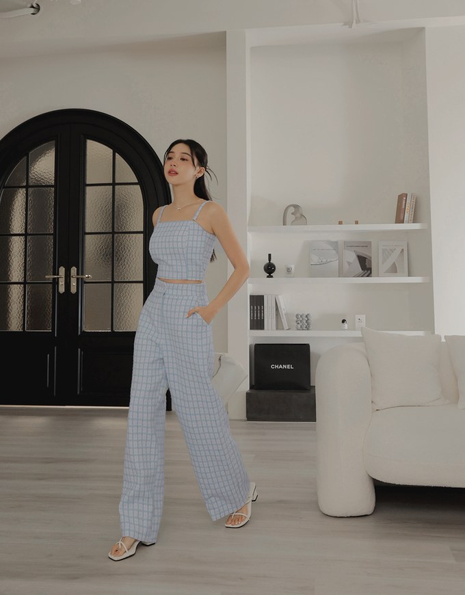 Bohemian Boho Style Tweed High Waisted Wide Pants Culottes