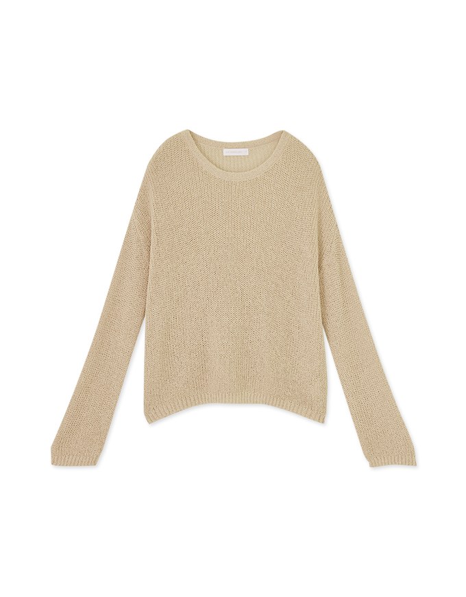 Pastel Color Correction Round Neck Knit Top