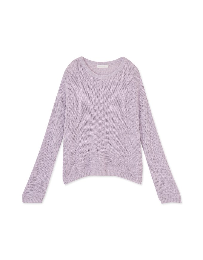 Pastel Color Correction Round Neck Knit Top