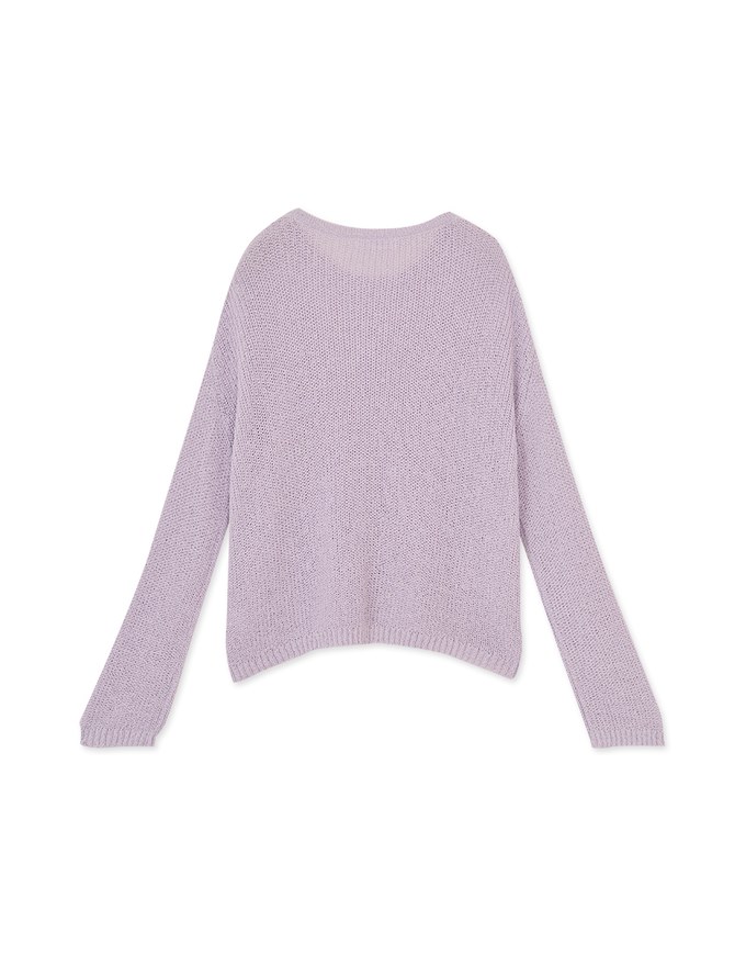 Pastel Color Correction Round Neck Knit Top