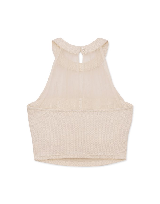 Halter Sheer Padded Tank Top