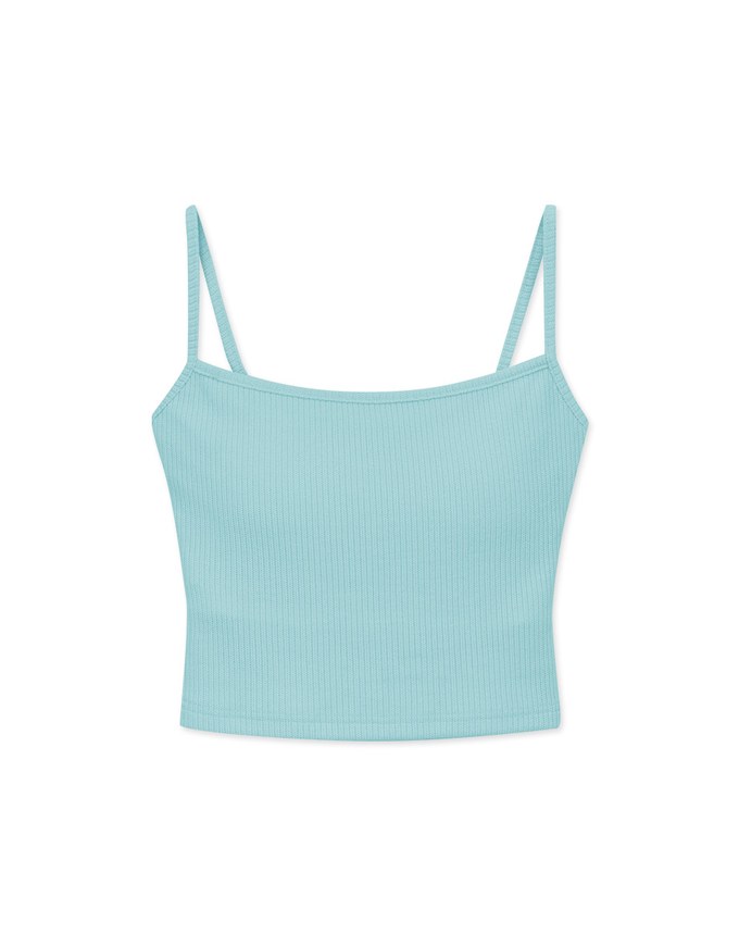 Knit Thin Shoulder Strap Padded Tube Vest