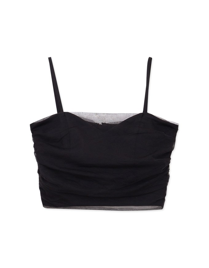 Sheer thin strap camisole (with padding)