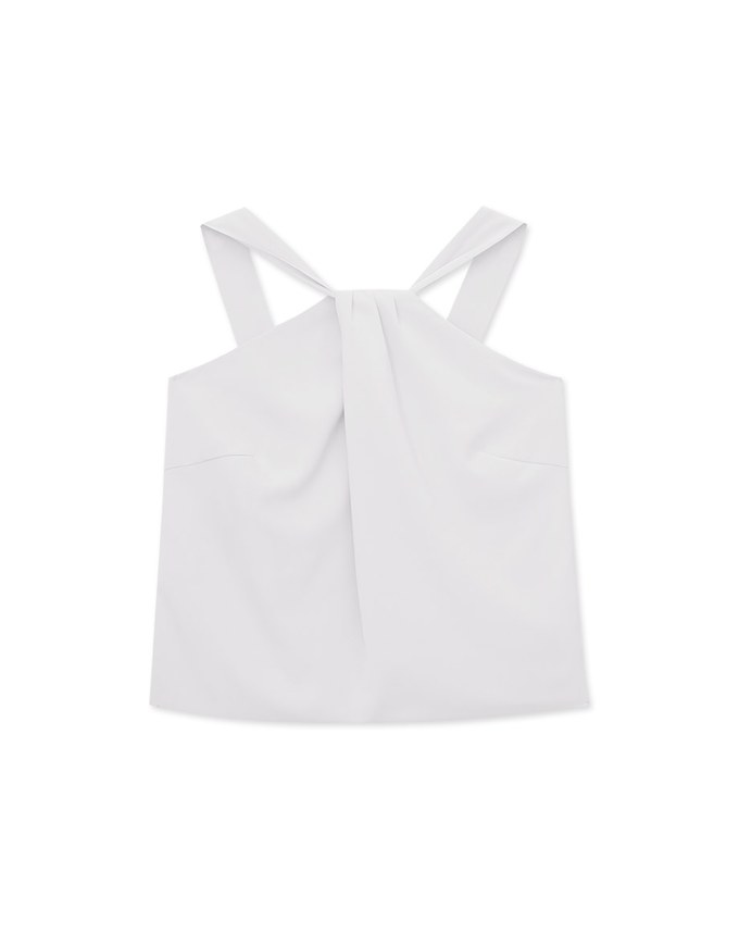 Plain twisted neckline tank top