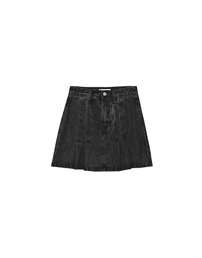 【Den!m LITE】Denim SKORT with Corset Waistline Extra High Waisted Pleated Jeans
