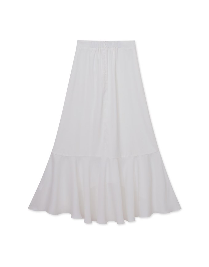 Soft sheer fishtail long skirt