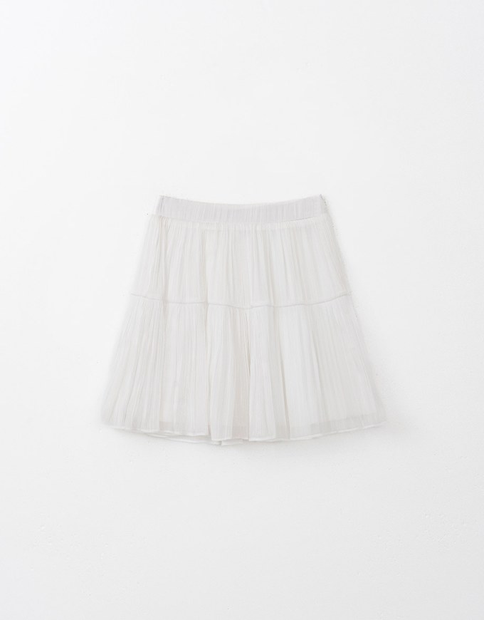 Silky Glow Satin Pleated Skirt