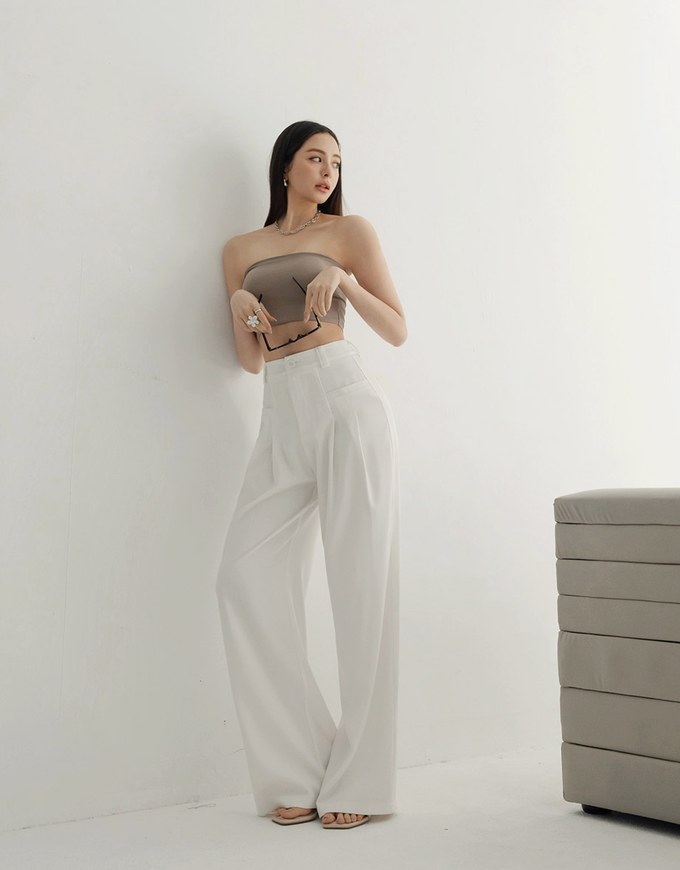 Slim Pleated Long Pants