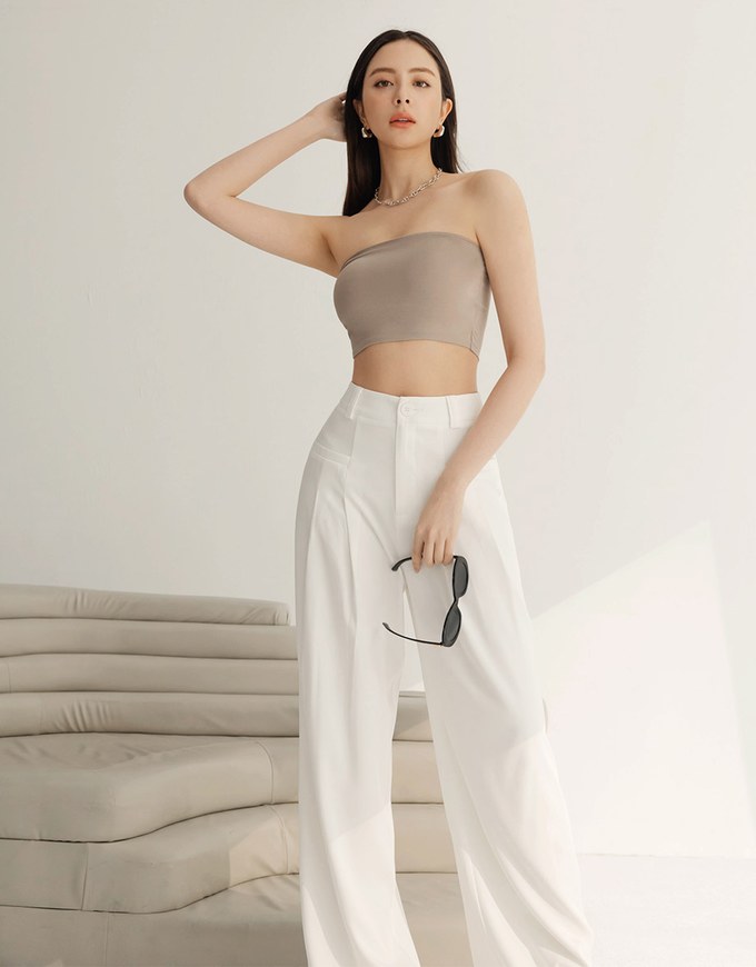 Slim Pleated Long Pants