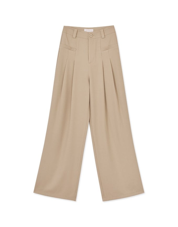 Slim Pleated Long Pants