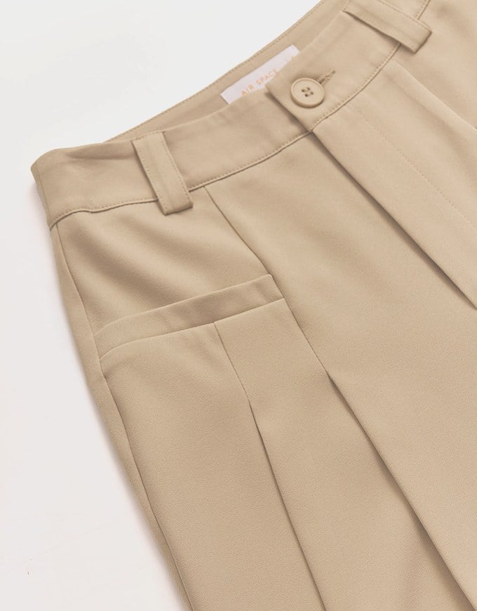 Slim Pleated Long Pants