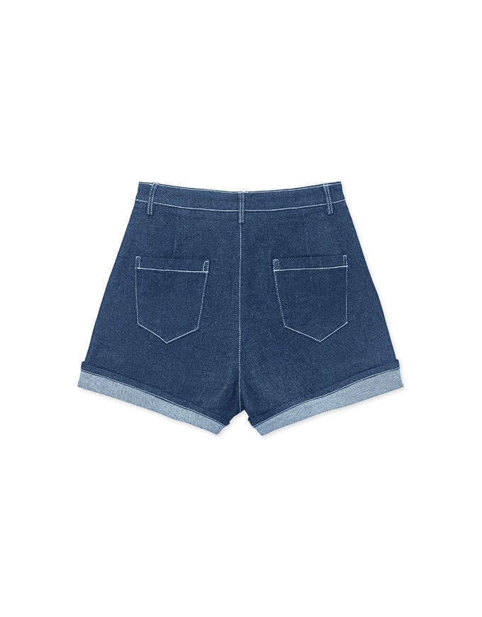 Fashionable Stitched Jeans Denim Short