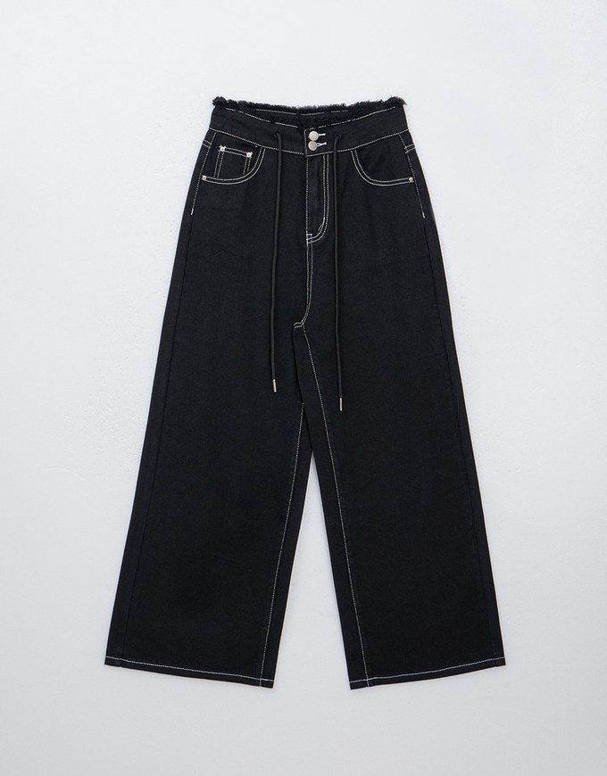 【HXA Design】Wideleg JEANS PANTS Denim High Waist Wide Pants Culottes H08