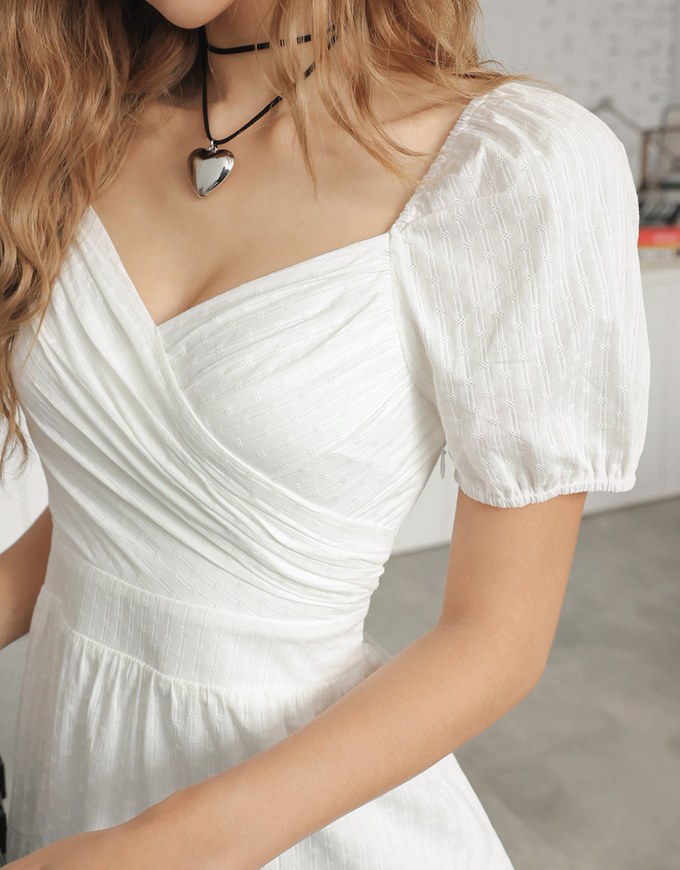 Heart-shaped Lace Embroidered Flare Dress