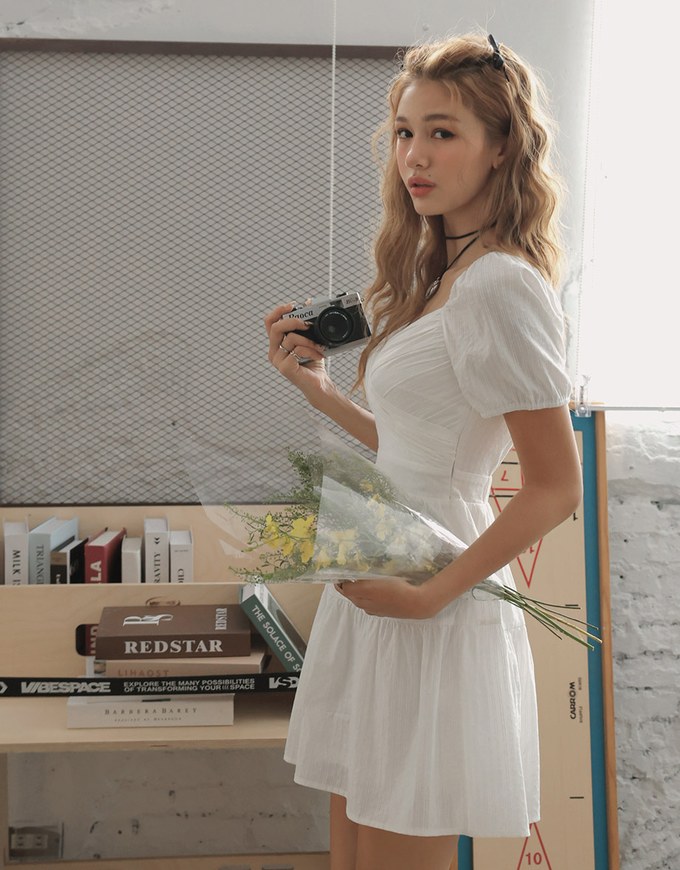Heart-shaped Lace Embroidered Flare Dress
