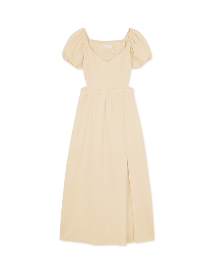 Heart Neckline Hollow Strap Long Dress