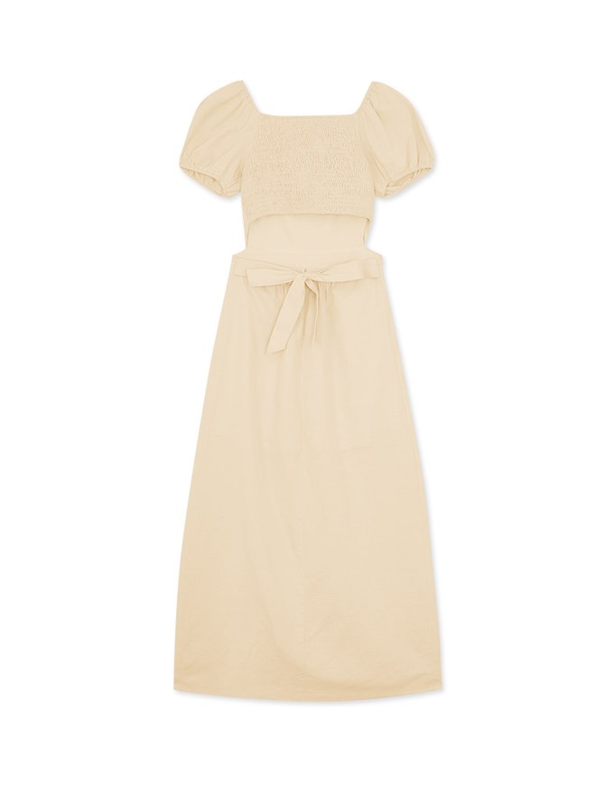 Heart Neckline Hollow Strap Long Dress
