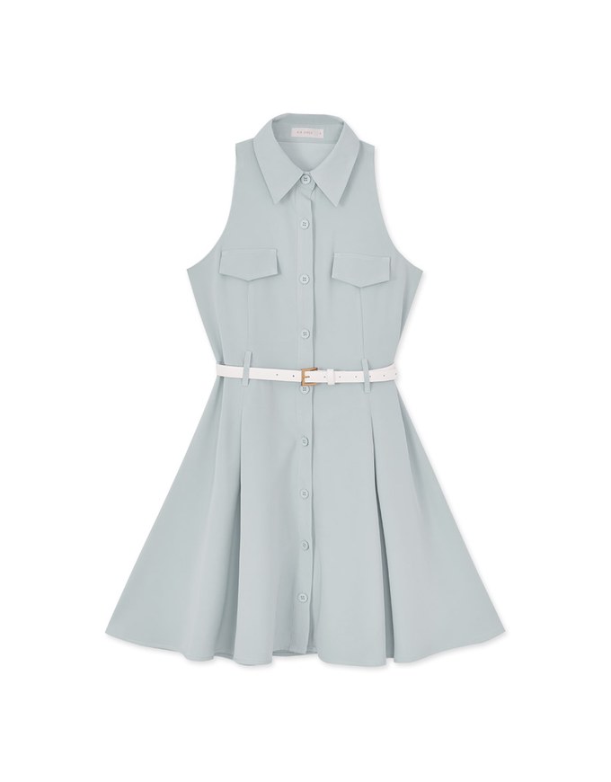 Adventure Style Shirt Vest Mini Dress (With Belt)