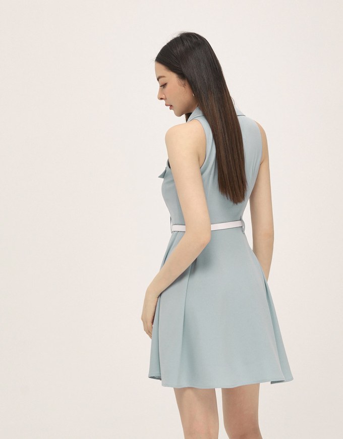 Adventure Style Shirt Vest Mini Dress (With Belt)