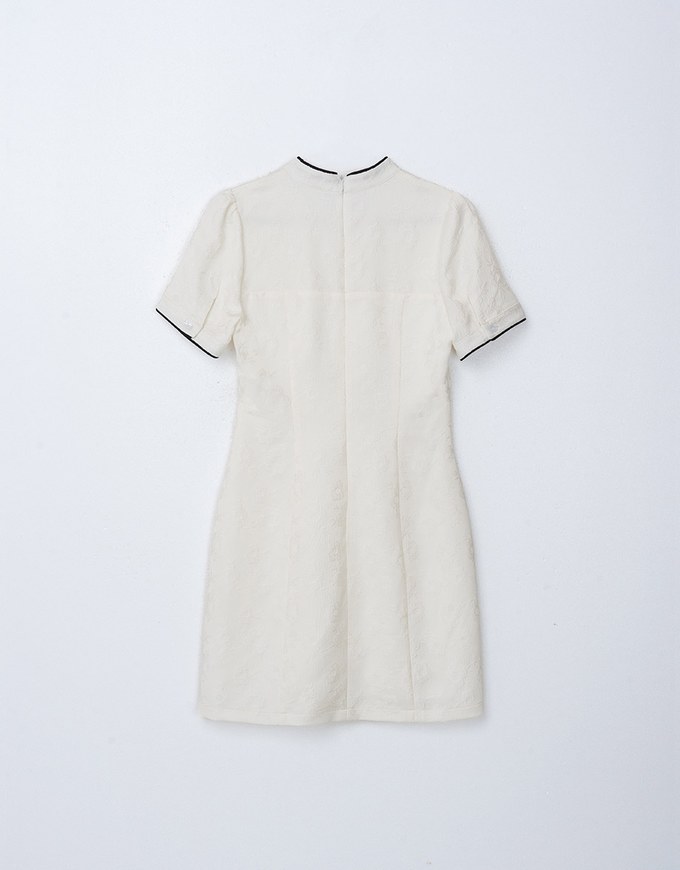 Qipao DRESS With Pearl Bow Pin Elegant Celebrity Style Mini Dress Modern Cheongsam
