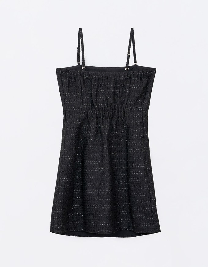 【HXA Design】3 WAY Chic Tweed Cami Mini Dress With Pearl Strap H10
