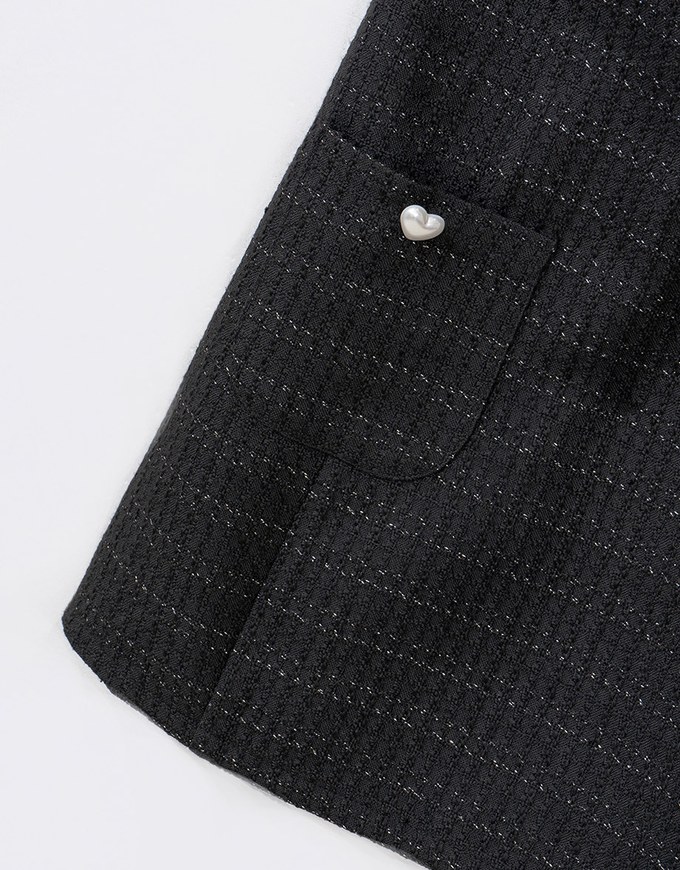 【HXA Design】3 WAY Chic Tweed Cami Mini Dress With Pearl Strap H10