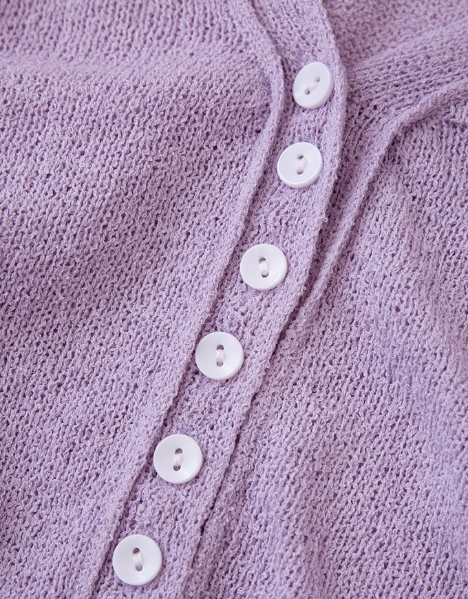 Side Ruched Cardigan Knit Top