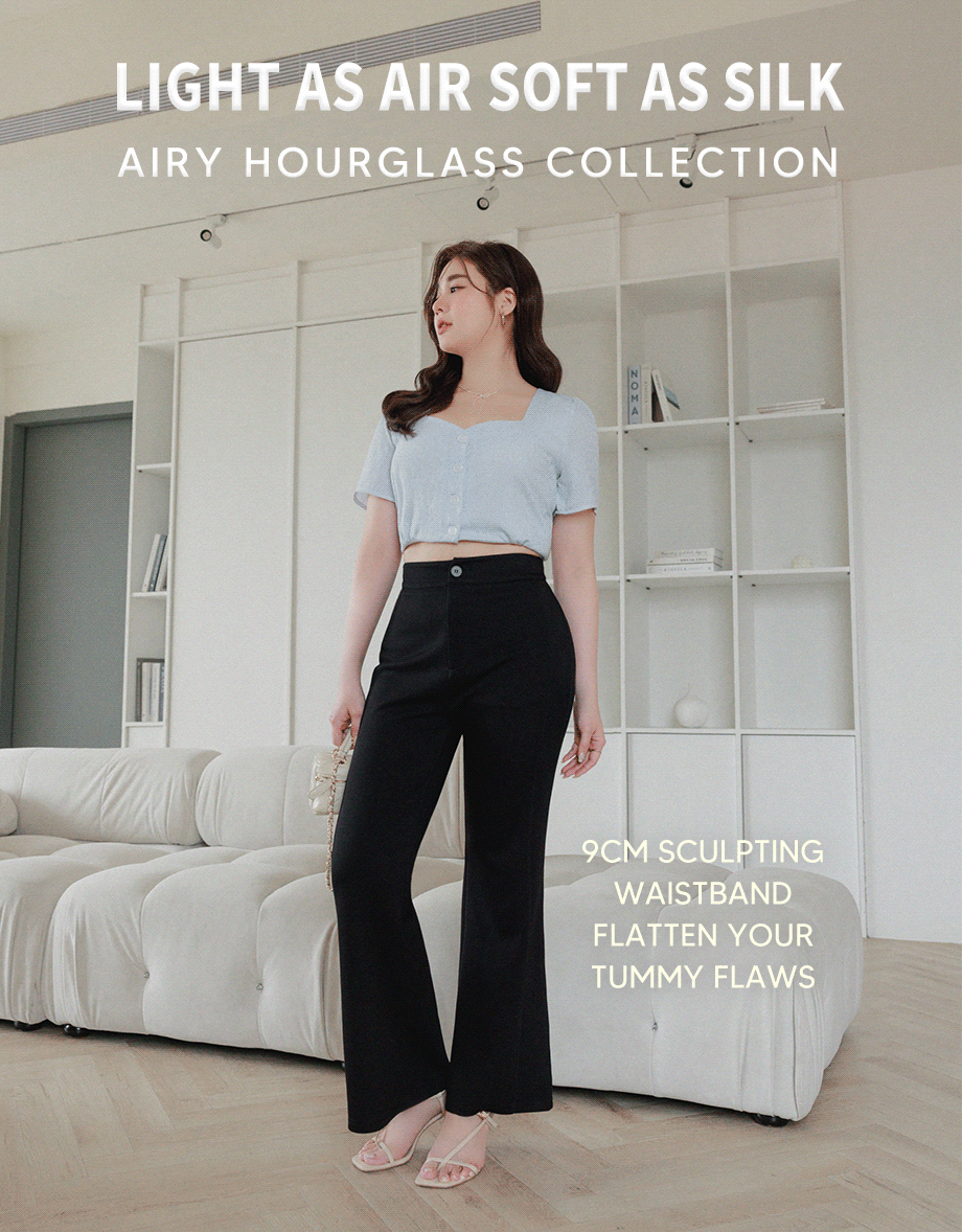 AIRY HOURGLASS High Waisted Slimming Wide Leg Pants Culottes