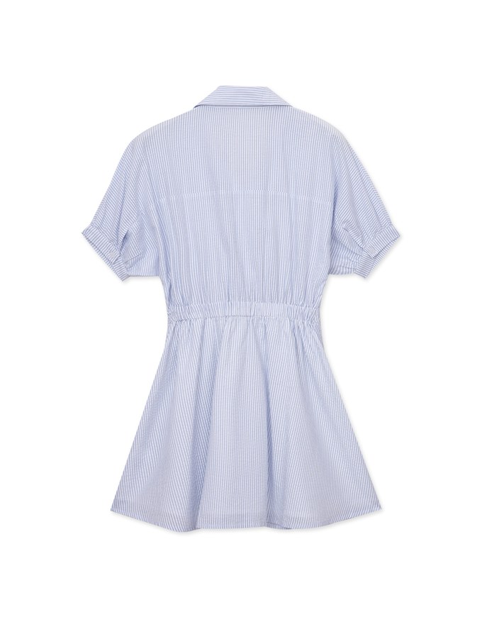 Bubble Organza Straight Pleated Mini Dress