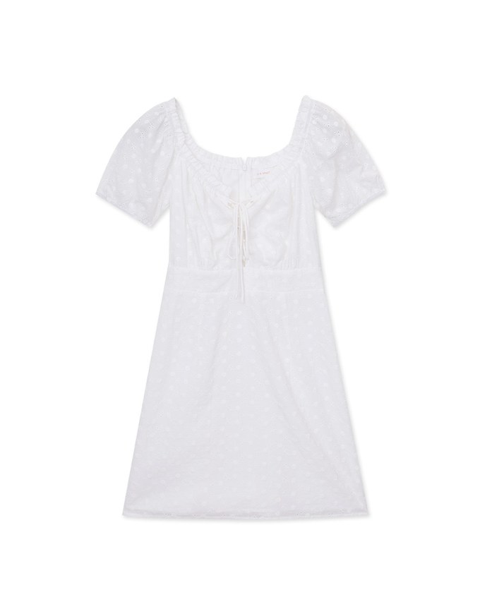 2 Way Cotton Lace Strap Mini Dress