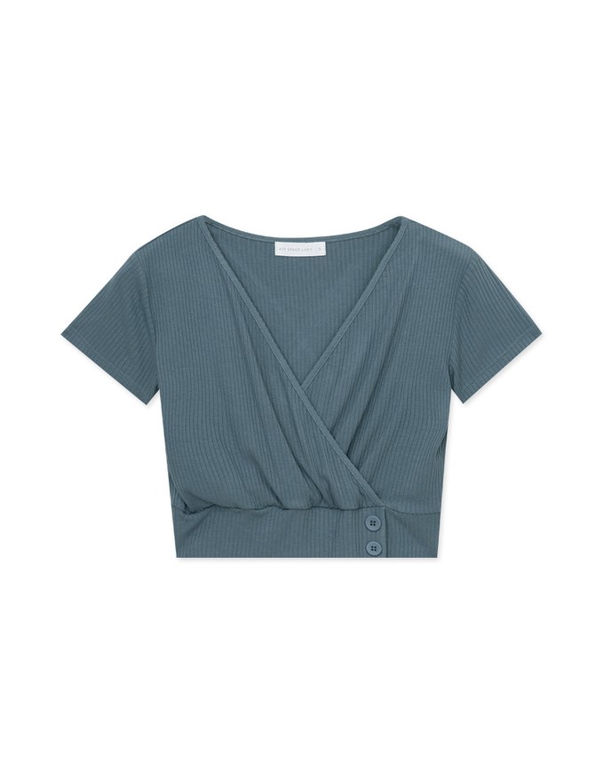 Monochrome Cross Ribbed Top