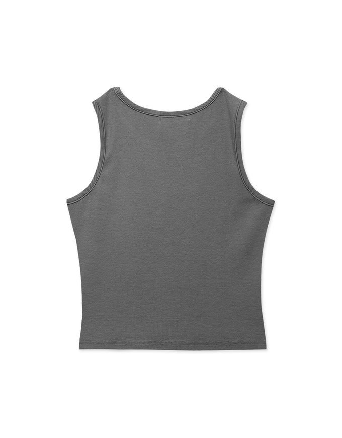 Cut Out Heart Crew Neck Tank Top