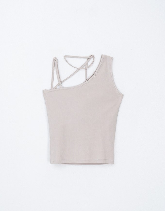 Halter Tie Asymmetrical Padded Tank Top