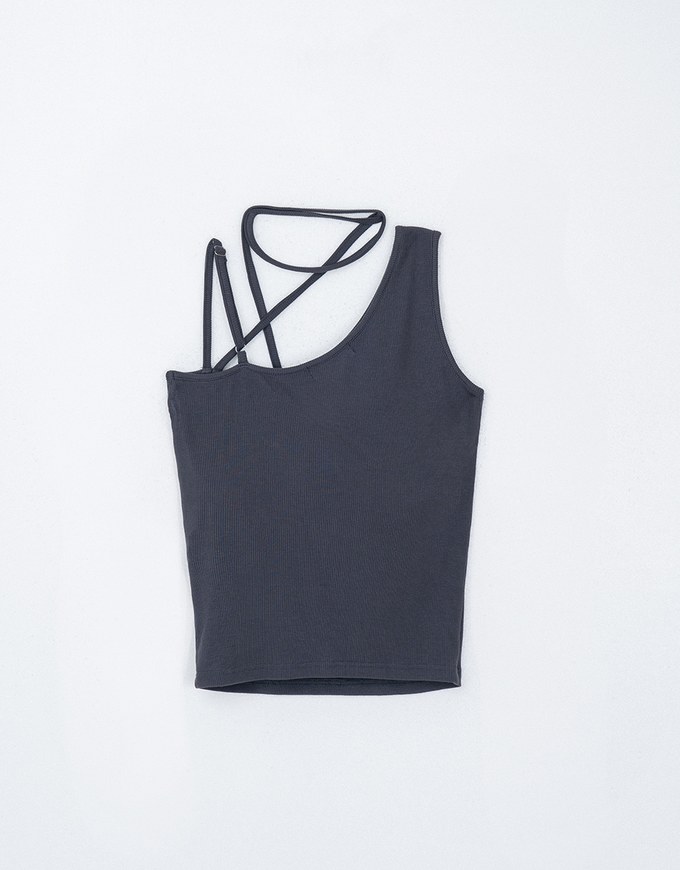 Halter Tie Asymmetrical Padded Tank Top