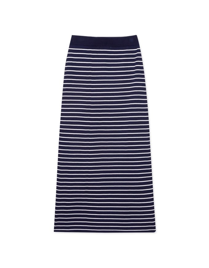 Basic Striped Bodycon Long Skirt