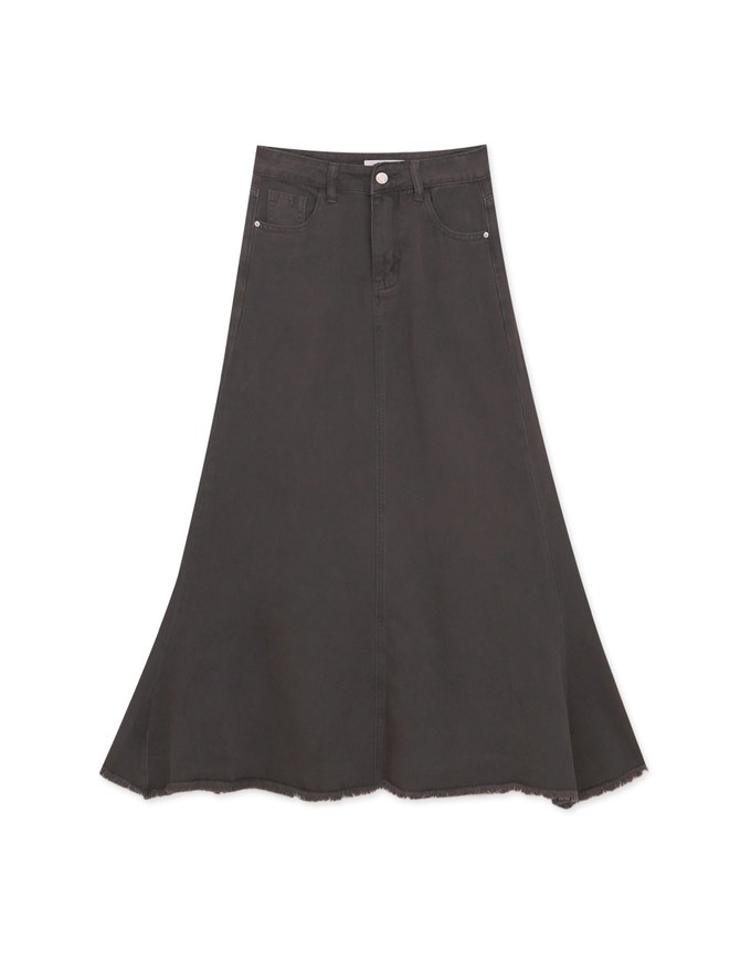 【Petite Girl】Maxi Denim Jeans Skirt Mermaid Shape with Back Pockets