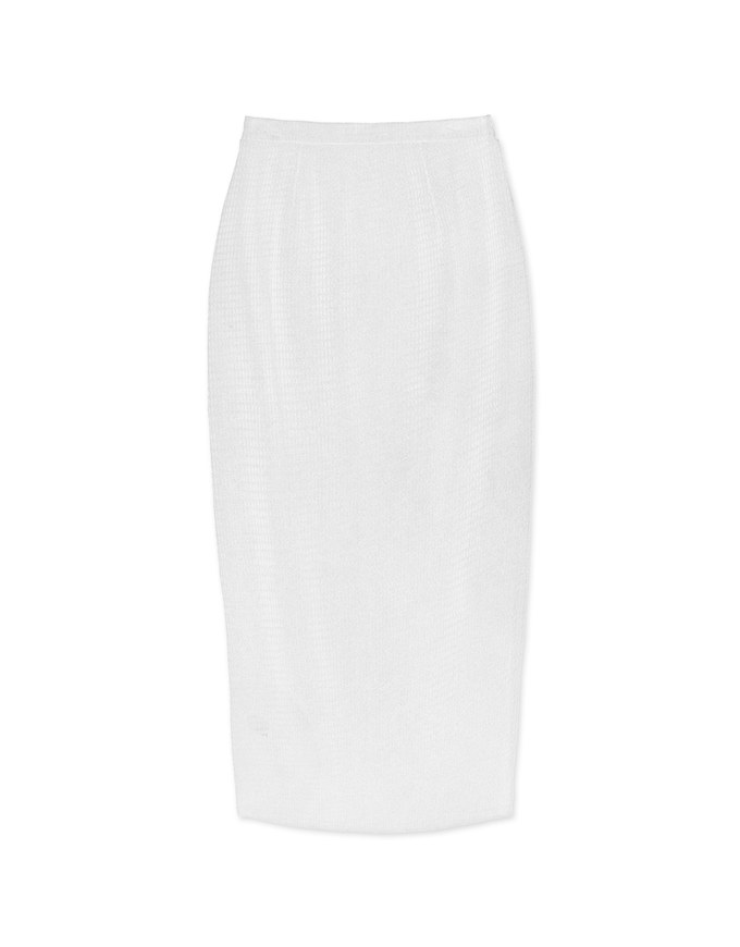 Sheer Bubble Gauze Split Maxi Skirt