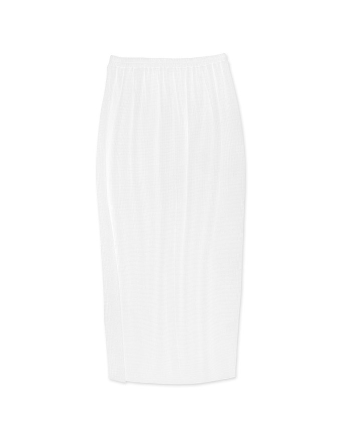 Sheer Bubble Gauze Split Maxi Skirt