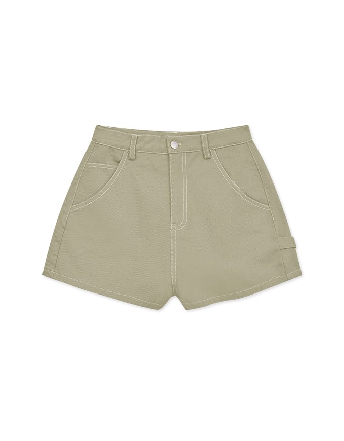 Stitched Heavyweight Jeans Denim Shorts