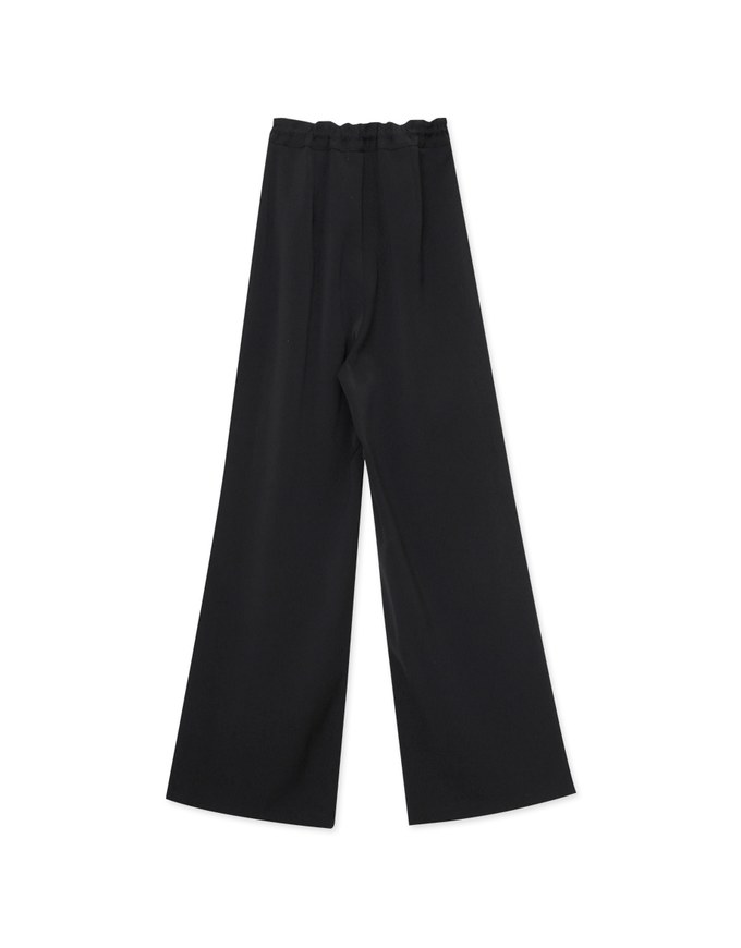 Draped Drawstring Pleated High Waisted Wide Pants Culottes
