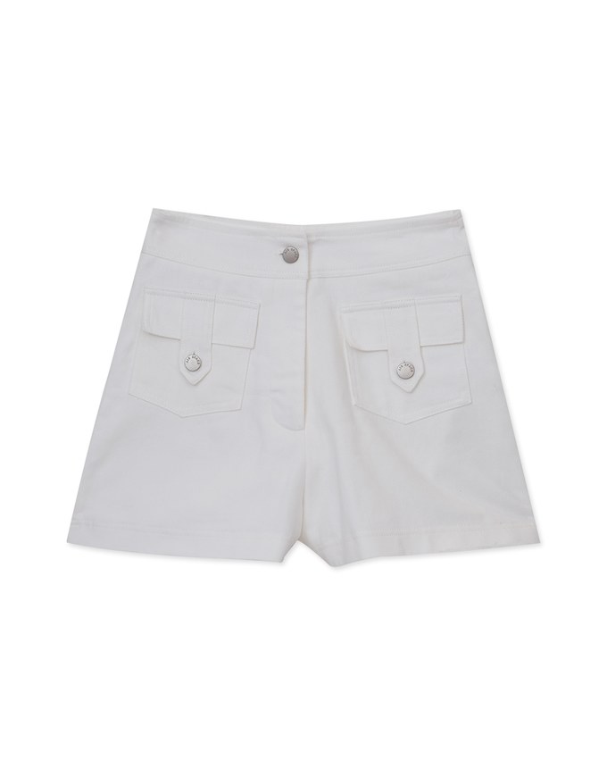 Hidden Button Seam Jeans Denim Shorts