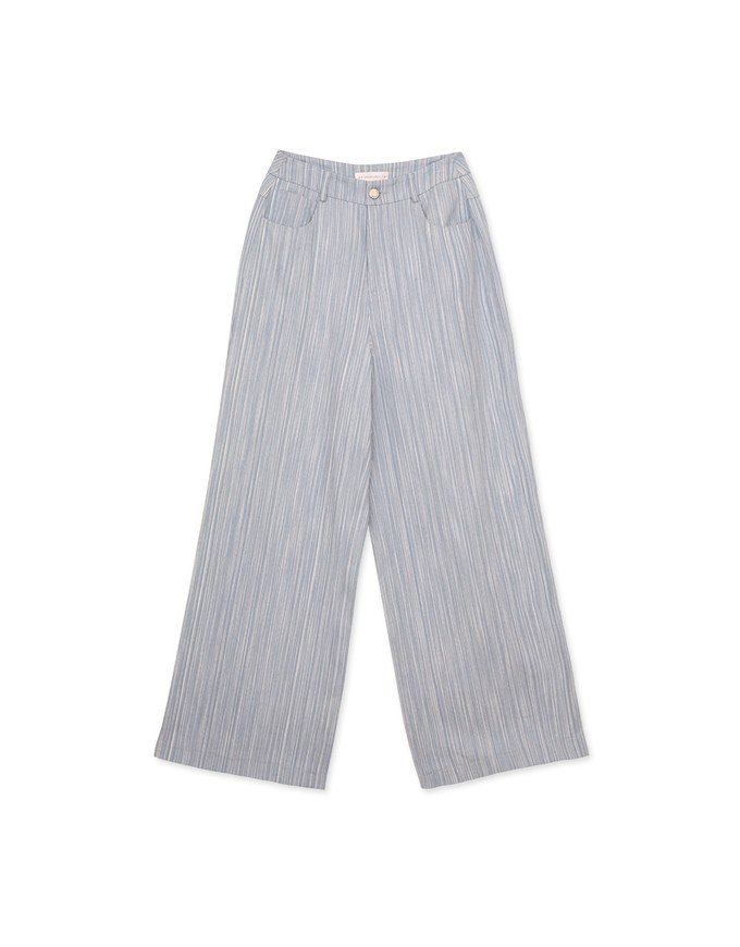 Vertical Stripe Straight Leg Jeans Denim Trousers