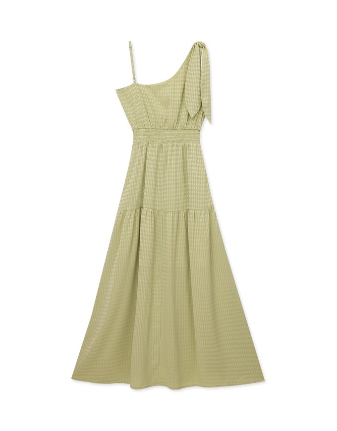 Island Vacation Plaid Tie Back Maxi Dress