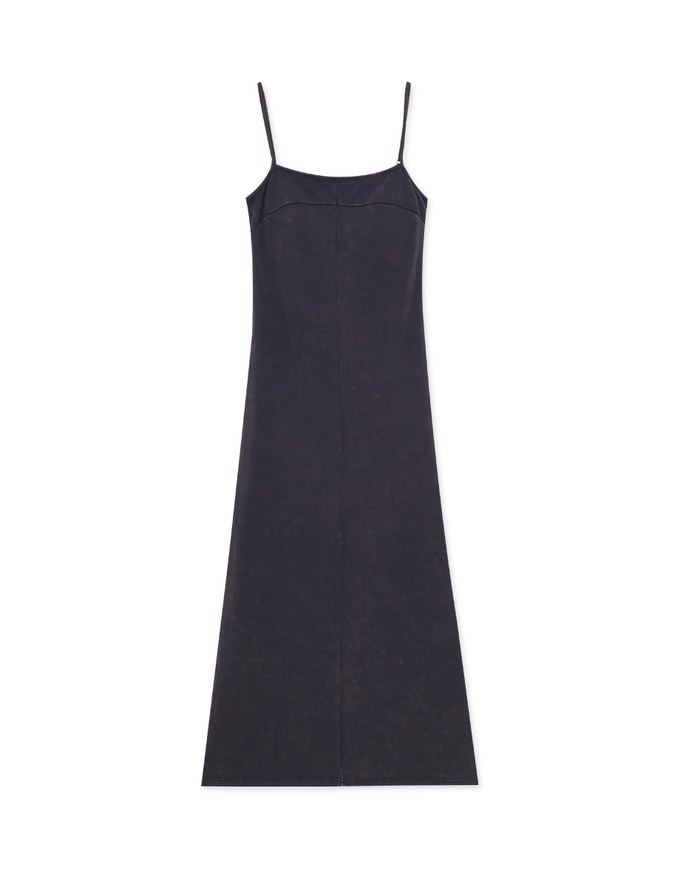 Vintage Washed Thin Strap Padded Maxi Dress