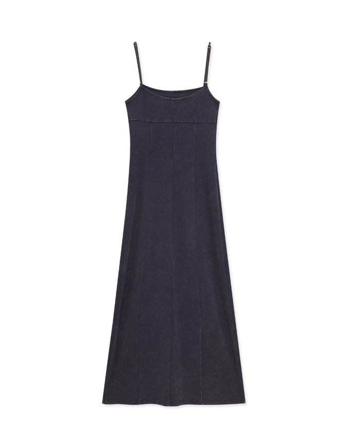 Vintage Washed Thin Strap Padded Maxi Dress