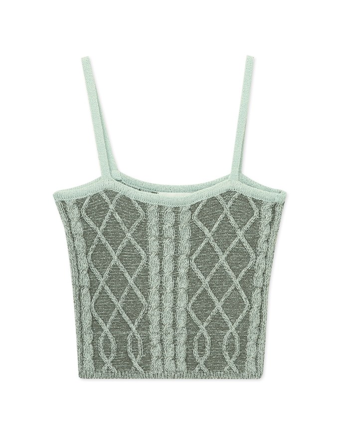 Cable Knit Thin Strap Tank Top
