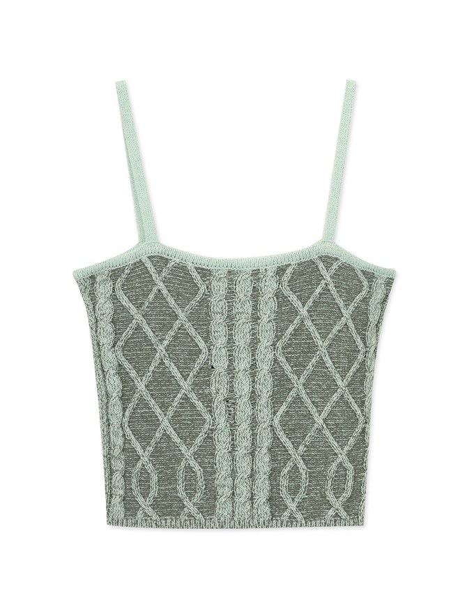 Cable Knit Thin Strap Tank Top